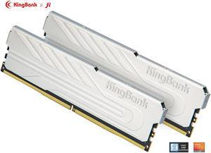 KingBank Computer Desktop Memory Ram DDR5 16GB(2x8GB) 6000MHz CL36 1.35V with Heatsink for Desktop Computer High Performance Gaming, silver
