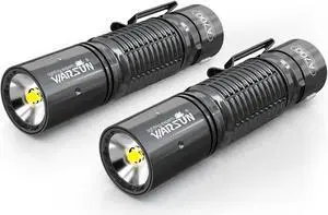 WARSUN LED Rechargeable Flashlight, Compact 700LM LED Handheld Flashlights with Type-C Charging, Durable Aluminium Alloy, 3 Modes Functionality, Water-Resistant & Drop-Resistant(2 Pack)