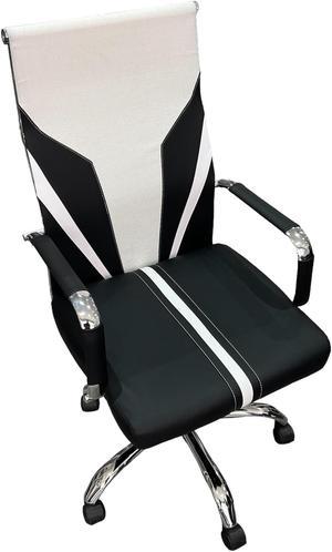 Toytexx Inc Ergonomic Office Chair, PU Leather Office Chair with Swivel Wheels, Height Adjustable for Home, Office - HXBGY-3002 Black / White