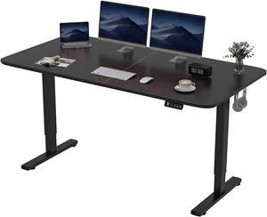 Toytexx Inc Electric Standing Desk, 160 x 70 cm Steel Adjustable Height Desk, Quick Assembly, Ultra-Quiet Motor - SM22F-05R-1670 - Black