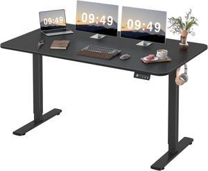 Toytexx Inc Electric Standing Desk, 140 x 60 cm Steel Adjustable Height Desk, Quick Assembly, Ultra-Quiet Motor - SM22F-05R-1460 - Black