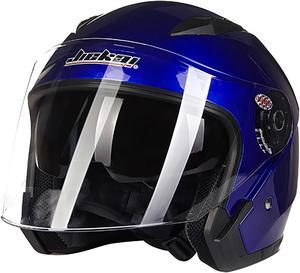 Toytexx Inc JIEKAI Motorcycle Helmet with Dual Lens Visor, Lightweight and Breathable (Blue) - 512