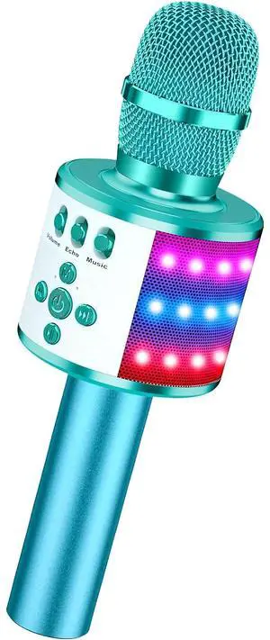Toytexx Inc Bluetooth Karaoke Microphone, 4-in-1 Wireless Mic with LED Lights for Kids & Adults Blue Toytexx Inc Bluetooth Karaoke Microphone, 4-in-1 Wireless Mic with LED Lights for Kids & Adults Blue