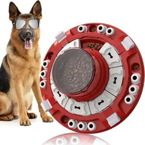 Toytexx Inc Interactive Dog Puzzle Feeder Toy  3-Level Adjustable Food Dispenser for Dogs, Slow Feeder Brain Game Toy, Mental Enrichment Treat Puzzle with Press Mechanism  Durable & Non-Slip Design