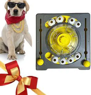 Toytexx Inc Smart Dog Puzzle Toy - DJ Disc Player, 2-Level Slow Feeding Game, Interactive Brain Training, Durable for Small/Large Breeds