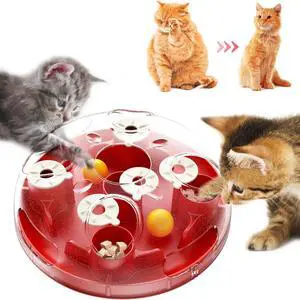 Toytexx Inc Adjustable Difficulty Cat Puzzle Feeder - Interactive Treasure Hunt Food Dispenser, Non-Slip, Brain Stimulation Toy for All Ages