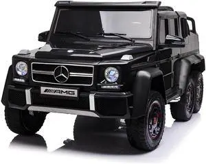 Toytexx Inc 24V Licensed Black Mercedes-AMG G63 6x6 Kids Ride-On Car, 2-Seater, Remote Control, Deluxe Edition