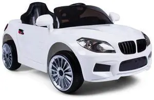 Toytexx Inc 12V BMW Style Kids Ride-On Car, Remote, LED, MP3, White