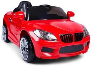 Toytexx Inc 12V BMW Style Kids Ride-On Car, Remote, LED, MP3, Red