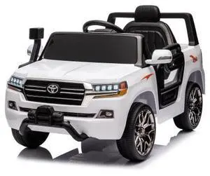 Toytexx Inc 12V Licensed Toyota Land Cruiser Kids Ride-On SUV, 2-Seat, Remote, LED, Music, USB