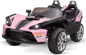 Toytexx Inc 12V 2-Seat Kids Racing Slingshot Ride-On Car, Seat Belts, LED, MP3, Remote