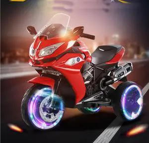 Toytexx Inc Kids Electric Ride On Motorbike A2  LED Headlights, Music, Training Wheels  6V Battery Powered Motorcycle Toy (Ages 3+)
