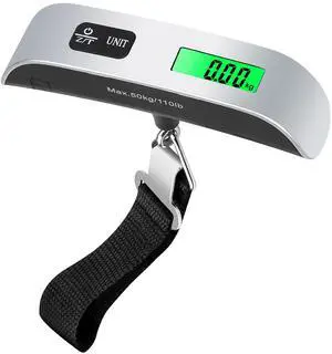 Toytexx Inc Portable Digital Luggage Scale: 110 lbs/50kg Capacity, Backlight, Tare Function