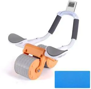 Toytexx Inc Automatic Rebound Abdominal Wheel, Exercise Ab Roller Wheel with Elbow Support, Phone Holder, Timer, Anti-Slip (Orange)
