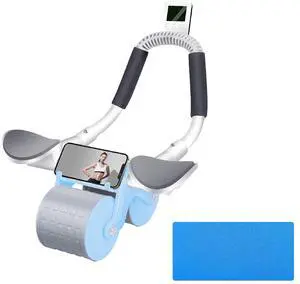Toytexx Inc Automatic Rebound Abdominal Wheel, Exercise Ab Roller Wheel with Elbow Support, Phone Holder, Timer, Anti-Slip (Blue)