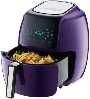 Toytexx Inc 5.8Qt Purple Air Fryer, 1400W Electric Cooker with Touchscreen, 8 Presets, Temp Control & Recipe Book