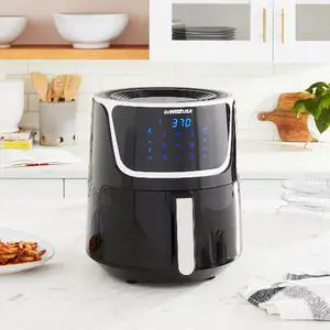 Toytexx Inc 7 Qt XL Air Fryer with Dehydrator - 1700W, Touchscreen, 3 Racks, 8 Presets, Preheat & Broil (Black)