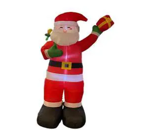 Toytexx Inc 8 Ft Inflatable Santa Claus with LED Lights - Self-Inflating Outdoor Christmas Decoration with Gift & Sack - Holiday Blow-Up Yard Display for Lawn, Garden, Parties
