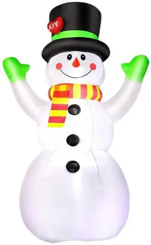 Toytexx Inc 7 Ft Inflatable Snowman with LED Lights  Waterproof Christmas Yard Decoration with Built-In Sandbags & Blower - Blow-Up Lawn Décor for Outdoor Holiday Parties