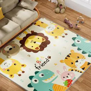 Toytexx Inc Foldable Kids Play Mat - 200×150 cm Waterproof Baby Foam Mat with Reversible Animal Print - Non-Toxic, Portable Floor Mat for Crawling, Tummy Time & Playroom Use