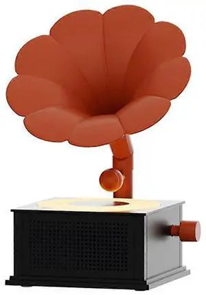 Toytexx Inc Vintage Gramophone Bluetooth Speaker with LED Light - Retro Turntable Design, 3 Lighting Modes, Bluetooth/AUX/TF Card Playback, Decorative Music Player for Home, Office & Gift Use