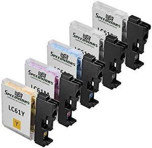 Speedy Inks Compatible Ink Cartridge Replacements for Brother LC61 (2 Black, 1 Cyan, 1 Magenta, 1 Yellow, 5-Pack)