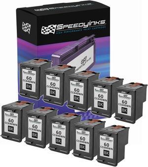 SPEEDYINKS Ink Cartridge Replacement for HP 60 CC640WN (Black, 10-Pack) compatible with HP Photosmart, ENVY e All-in-one, and Deskjet printers
