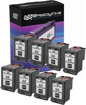SPEEDYINKS Ink Cartridge Replacement for HP 60 CC640WN (Black, 8-Pack) compatible with HP Photosmart, ENVY e All-in-one, and Deskjet printers