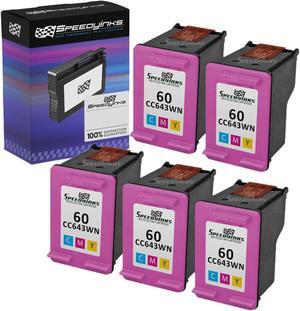 SPEEDYINKS Remanufactured Ink Cartridge Replacement for HP 60 CC643WN (5 Pack -TriColor) for use in HP Photosmart, ENVY e All-in-one, and Deskjet printers
