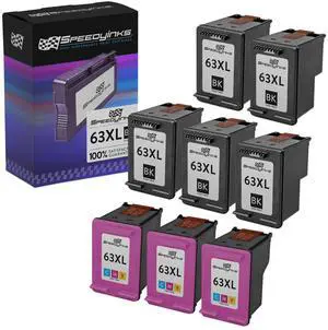 Speedy Inks Remanufactured Ink Cartridge Replacement for HP 63XL High Yield (5 Black, 3 Color, 8-Pack) Compatible with HP DeskJet 2130 ENVY 4520 OfficeJet 3830 Deskjet 3632 2132 3631 and more