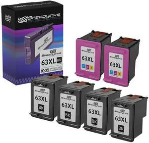 Speedy Inks Remanufactured Ink Cartridge Replacement for HP 63XL High Yield (4 Black, 2 Color, 6 Cartridge Pack) Compatible w HP DeskJet 2130 ENVY 4520 OfficeJet 3830 Deskjet 3632 2132 3631 and more