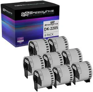 SPEEDYINKS White Paper Tape Replacement for Brother DK-2205 (2.4 inch x 100 feet, White, 8-Pack) Compatible with P-Touch QL Label Makers 1050, 1050N, 1060N, 500, 550, 570, 570VM, 580N, 650TD, 700 SPEEDYINKS White Paper Tape Replacement for Brother DK-2205 (2.4 inch x 100 feet, White, 8-Pack) Compatible with P-Touch QL Label Makers 1050, 1050N, 1060N, 500, 550, 570, 570VM, 580N, 650TD, 700