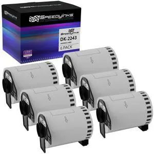 Speedy Inks Compatible Paper Tape Replacement for Brother DK-2243 4 in x 100 ft (White, 6-Pack) Compatible with the following Brother Printer Model P-Touch QL-1050