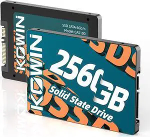 KOWIN CAS100 2.5' SATA 6Gb/s SSD 256GB, R/W up to 510/510MB/s,SATA3.0 interface desktop/laptop universal computer hard drive high-speed SATA6Gb/s built-in solid state drive 256GB