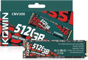 KOWIN CNV300 PCIe Gen 3.0x4 NVMe M.2 2280 SSD 512GB, R/W up to 3450/2700MB/s,NVME 3.0 protocol desktop/laptop universal computer hard drive high-speed PCIE built-in solid state drive 512GB