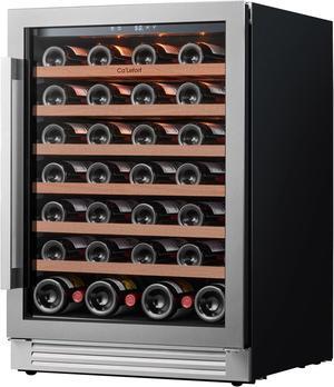 Ca'Lefort 24 Inch Wine Fridge, 54 Bottle Wine Cooler Refrigerator, 40-65°F Wine Refrigerator Glass Door, 3 LED Built-in or Freestanding Wine Cellar for Home/Bar/Kitchen (5.65 cu.ft)