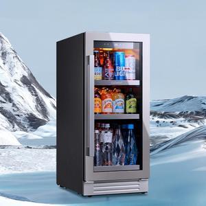 Ca'Lefort 85L Compressor Wine Cooler - 34-54°F Precision Cooling & Stainless Steel Design Gray Tempered Glass Door | 3.00 Cu.Ft Storage for Home/Bar/Entertainment