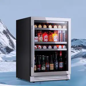 Ca'Lefort 85L Wine Cooler - 34-54°F Precision Cooling & Stainless Steel Door 3.00 Cu.Ft Storage + Multi-Color LED Lighting | Perfect for Home/Bar/Entertainment