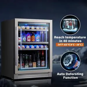 Ca'Lefort Whisper-Quiet Wine Refrigerator - Auto Defrost & Compressor Cooling Freestanding Design & 85L Capacity | ETL-Certified for Kitchen/Small Bars