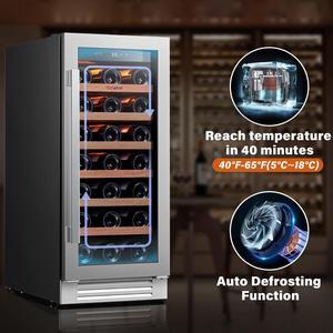 Ca'Lefort 85L Wine Cooler - 40-65°F Precision Cooling & Stainless Steel Glass Door 3.00 Cu.Ft Storage + Multi-Color LED Lighting | Ideal for Home/Bar/Entertainment