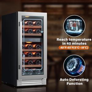 Ca'Lefort 85L Wine Cooler - 40-65°F Adjustable Cooling & Fingerprint-Resistant Steel Door 3.00 Cu.Ft Storage + Multi-Color LED Lighting | Perfect for Home/Bar/Kitchen