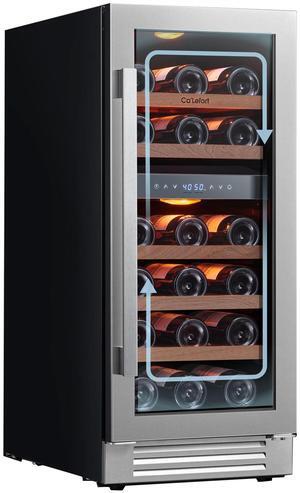 Ca'Lefort Energy-Efficient Wine Fridge - DOE/ETL Certified & Stainless Steel Finish Power Outage Memory + Auto Temp Restore | 28-Bottle Capacity for Wine & Beverages