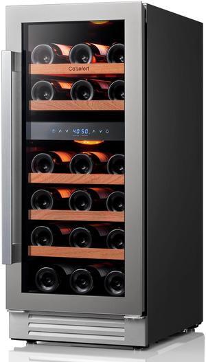 Ca'Lefort Quiet Wine Refrigerator - Compressor Cooling & 40-65°F Precision Control Freestanding Design & 85L Storage | Amber/White/Blue LED Lighting for Stylish Display