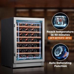 Ca'Lefort 160L Wine Cooler - 40-65°F Precision Cooling & Stainless Steel Door 5.65 Cu.Ft Storage + Multi-Color LED Lighting | Auto Defrost for Home/Bar/Kitchen