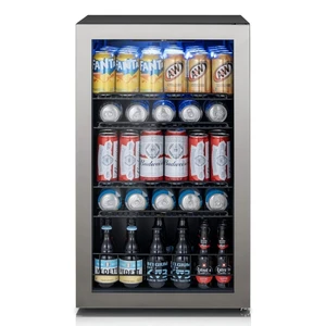 Ca'Lefort 130 Cans Beverage Refrigerator Cooler, Mini Drinks Fridge, Double-Pane Glass Door, Adjustable Shelves, 3-Color LED Lights, 34-54°F Freestanding/Under Counter for Home Bar Office (3.35 Cu.ft) Ca'Lefort 130 Cans Beverage Refrigerator Cooler, Mini Drinks Fridge, Double-Pane Glass Door, Adjustable Shelves, 3-Color LED Lights, 34-54°F Freestanding/Under Counter for Home Bar Office (3.35 Cu.ft)