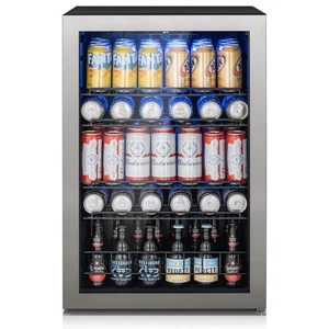 Ca'Lefort 155 Can Beverage Refrigerator Cooler, 4.59 Cu.ft Mini Drinks Fridge for Soda Beer Wine, Double-Pane Glass Door, 3-Color LED Lights, 34-54°F Freestanding or Under Counter for Home Bar Office Ca'Lefort 155 Can Beverage Refrigerator Cooler, 4.59 Cu.ft Mini Drinks Fridge for Soda Beer Wine, Double-Pane Glass Door, 3-Color LED Lights, 34-54°F Freestanding or Under Counter for Home Bar Office