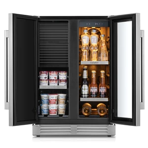 Ca'Lefort 3-in-1 Ice Maker & Beverage Cooler Refrigerator - 24 Inch Stainless Steel Sphere Ice Maker, 34-65°F Beverage Fridge with Ice Maker, Holds 20 Bottles or 60 Cans, Built-in or Under Counter Ca'Lefort 3-in-1 Ice Maker & Beverage Cooler Refrigerator - 24 Inch Stainless Steel Sphere Ice Maker, 34-65°F Beverage Fridge with Ice Maker, Holds 20 Bottles or 60 Cans, Built-in or Under Counter