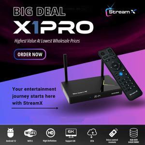 Superbox X1 Pro Portable Smart Android TV Box, 4GB+64GB Storage, Voice Remote Control, 6K Ultra HD, WiFi-6 Supported, HDMI Cable, 1000Mbps Ethernet Port, Instruction Manual
