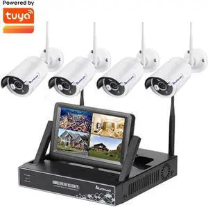 inLifeCam  8Channel Tuya Smart APP Outdoor Bullet Wireless NVR Security Surveillance System WIFI IP Kit with 7"inch Monitor