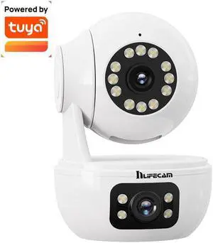 inLifeCam 3.0MP Tuya Smart APP Indor Pan Tilt PTZ Dual Lens WIFI Smart IP Camera Mini Privacy mode